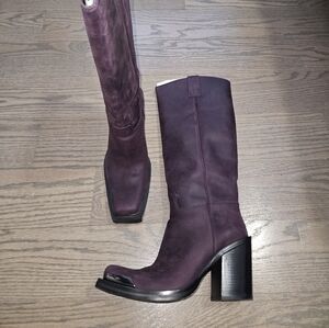 Women's Purple Leather Boots size 10